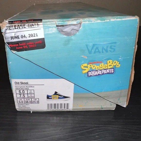 Vans X Spongebob Squarepants Old Skool Sneakers Size 6 - Picture 13 of 14